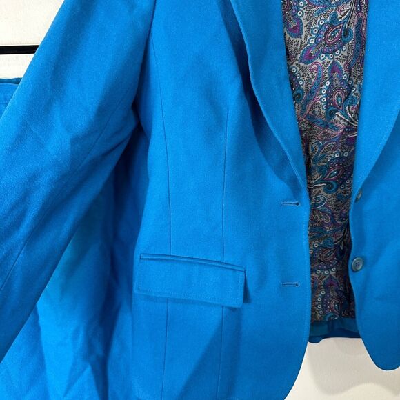 Vintage Pendleton Women's 10 Blazer Skirt Blouse Suit‎ Set Blue Wool USA Made - Picture 5 of 15